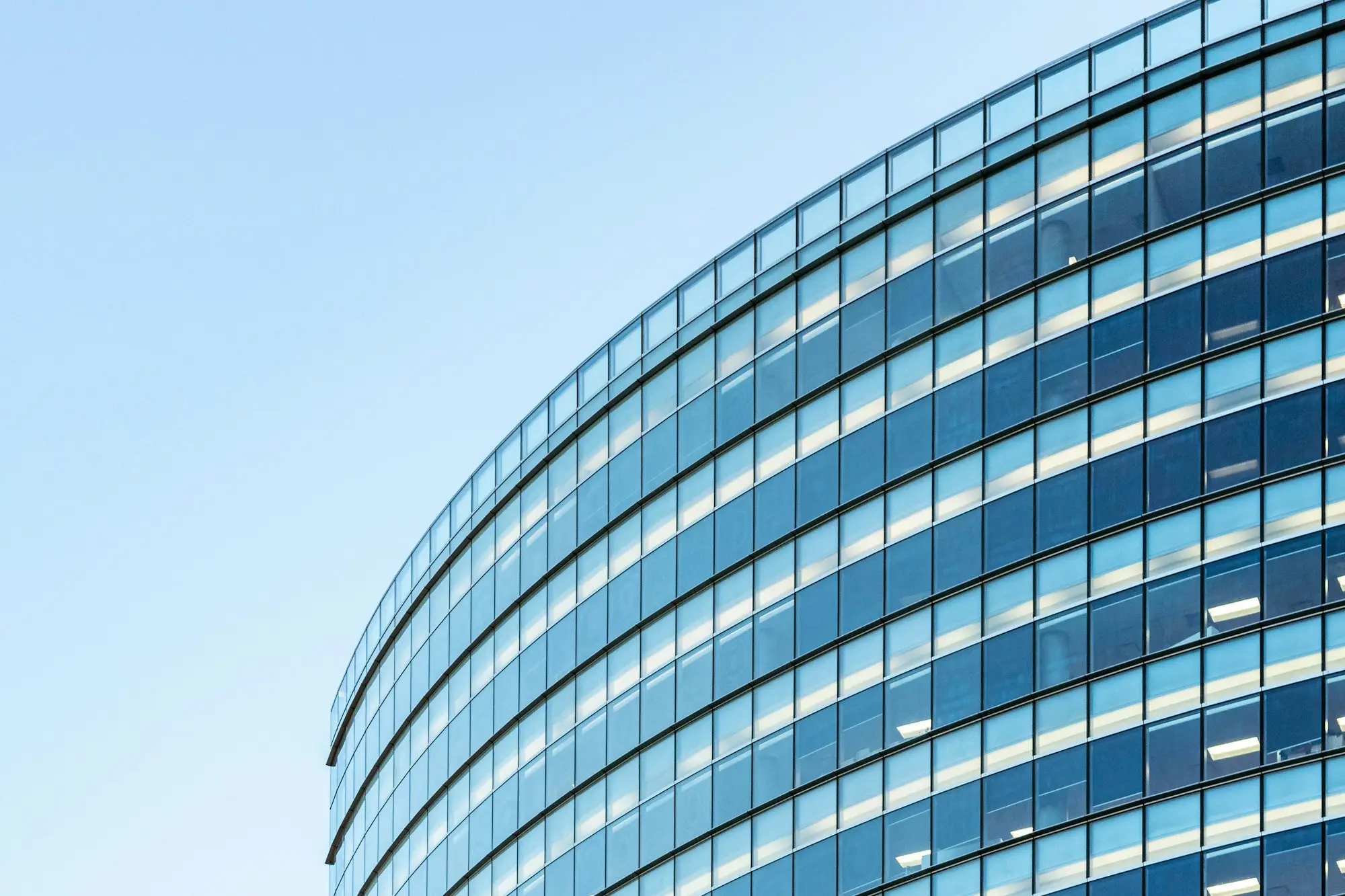 Glass-walled commercial building, the type of premises bought with a commercial property loan