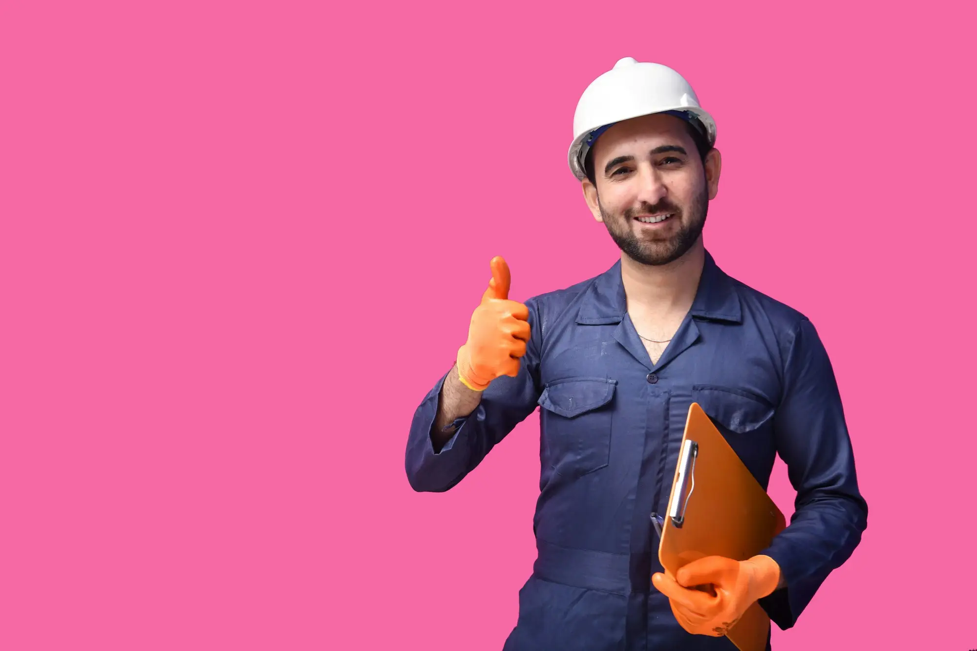 Worker in a hard hat on site, a trade business checking business loan eligibility
