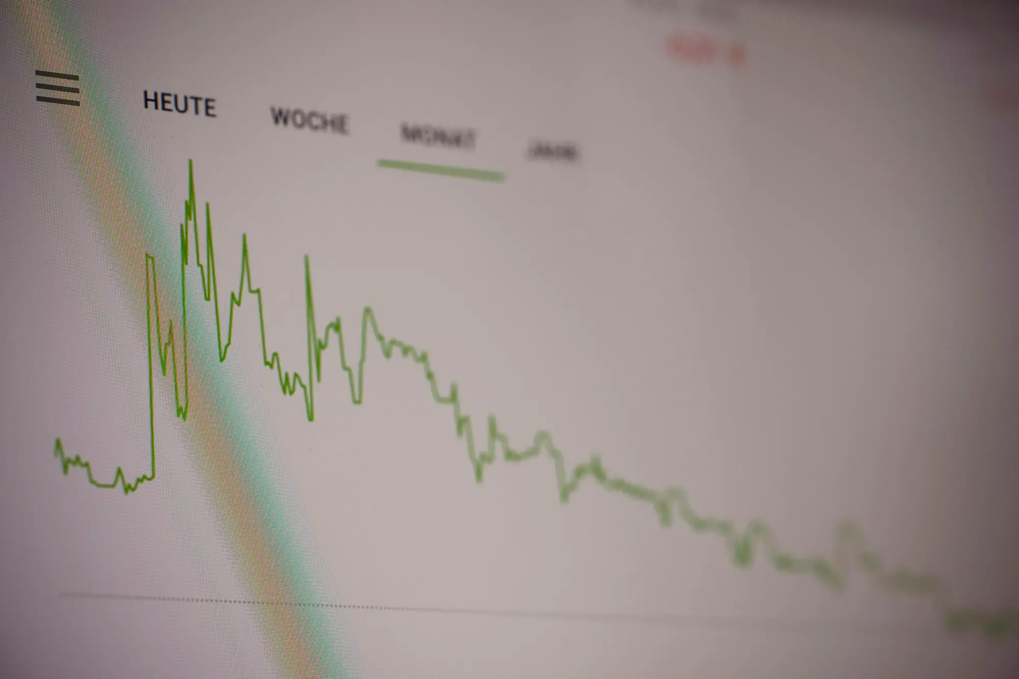 Green line graph on a digital screen, the market forces behind business loan pricing